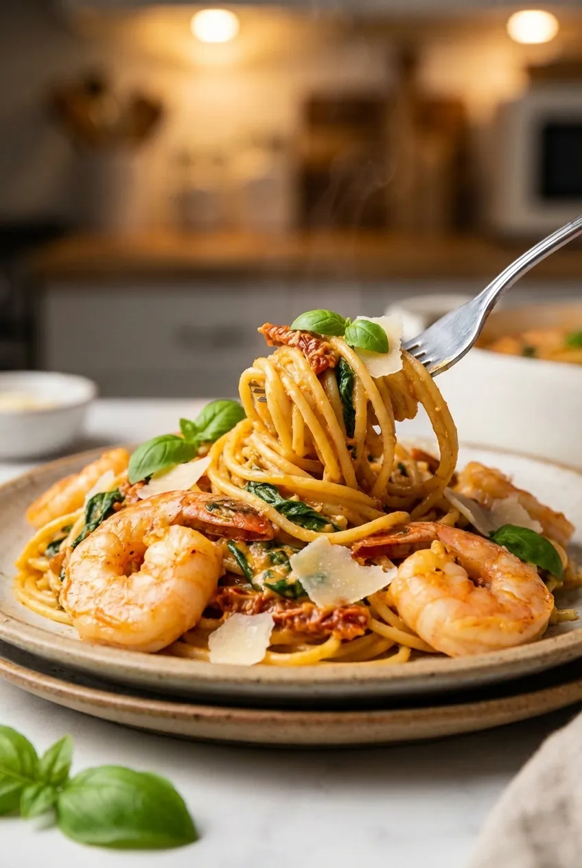 Creamy Tuscan Shrimp Pasta
